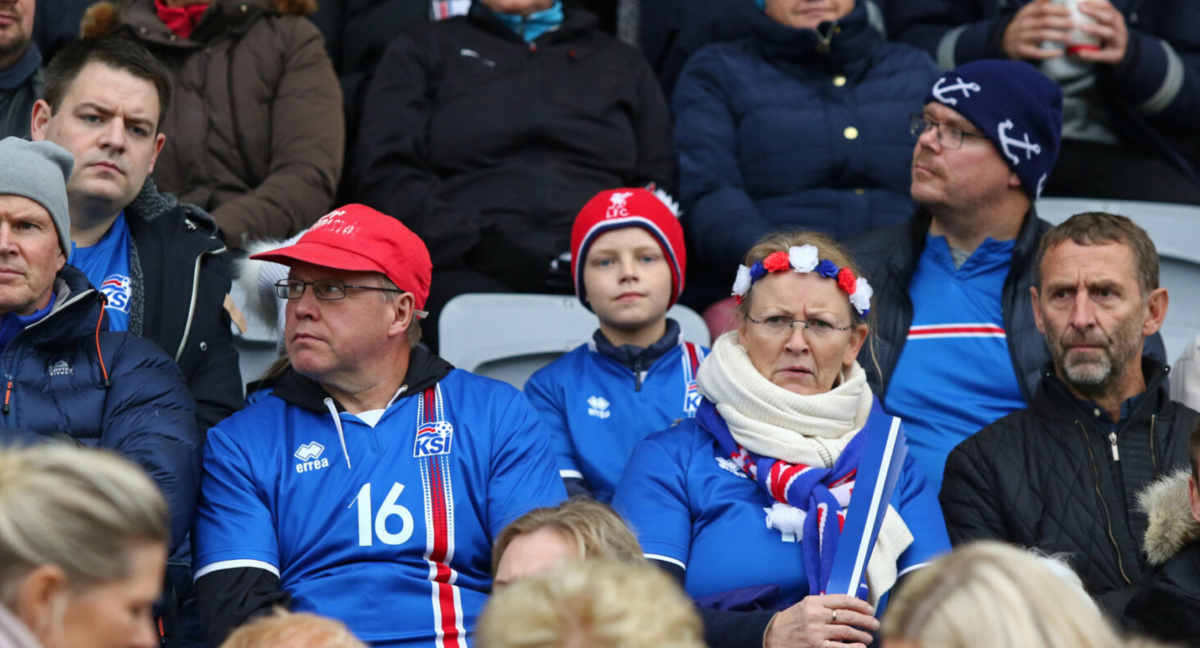 Icelandic audience at a sports event