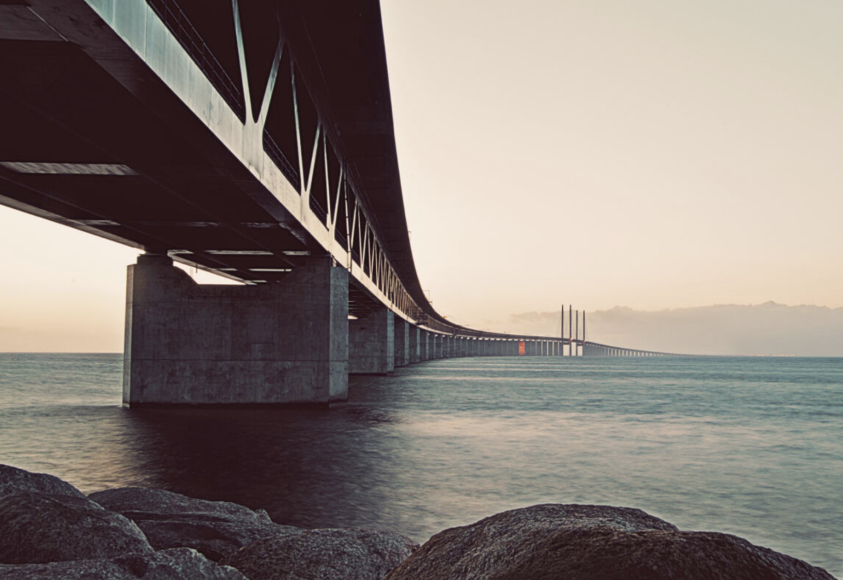 The Øresund Bridge between Malmö and Copenhagen.