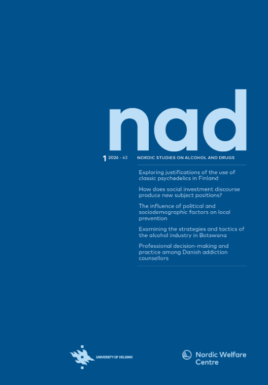 Omslag av NAD 1/2026, blått med ljusblå nad-text