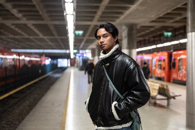 Ung man på Metrostation
